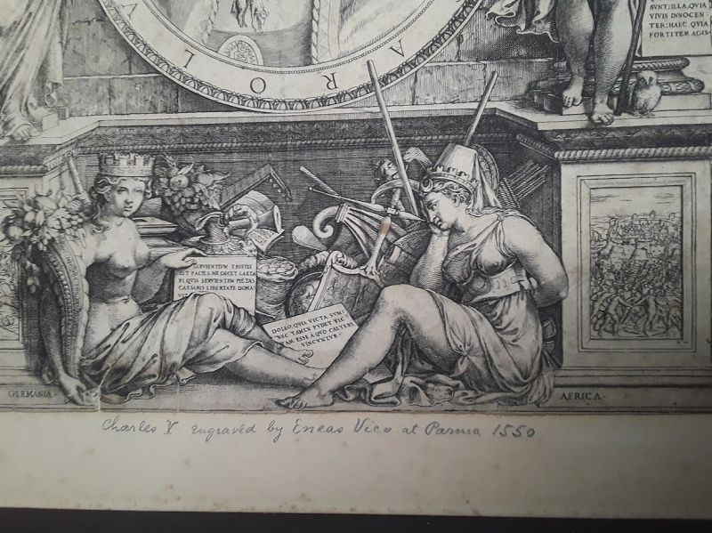 Enea Vico Charles V Engraving c 1550 from the old Tiffany location 5th