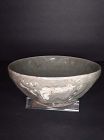 Korean Octagonal celadon bowl with white splash