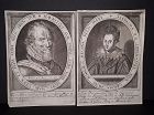 c 1614 Engravings Portraits Prince of Orange and his wife  Elenora