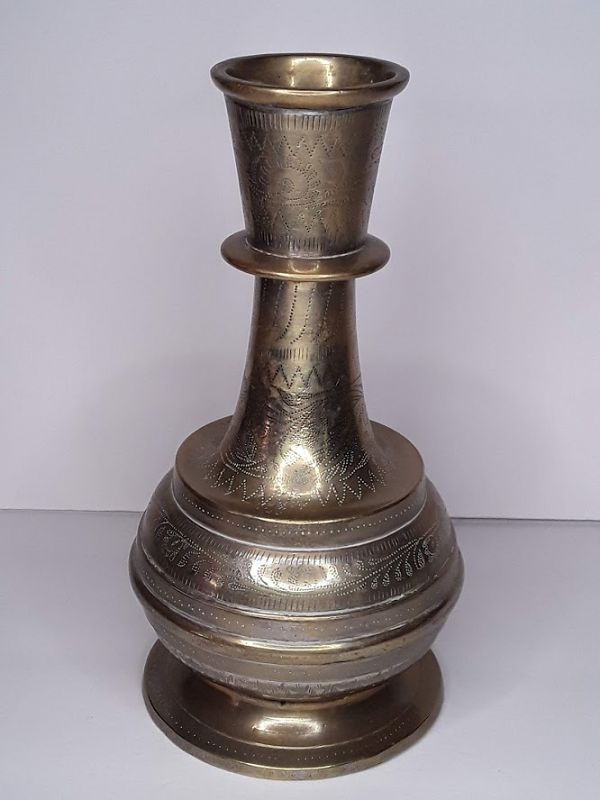 Antique India Brass Mughal Hookah base or Vase