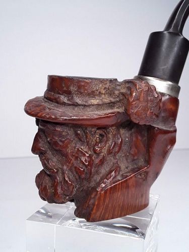 Vintage Austrian Burlwood Carved pipe from red point