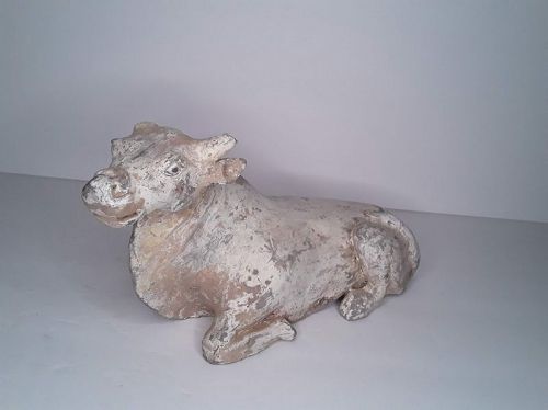 Museum Quality Tang Dynasty Pottery recumbent  Ox figure