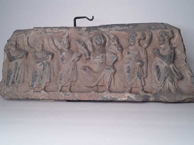 Gandharan Schist Carving of Buddha with Attendants 2nd -3rd c repaired