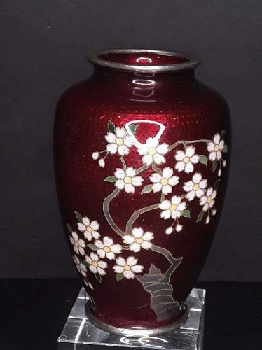 Antique Japanese Inaba  Cloisonné vase