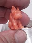 Fine Vintage Momo Coral carving of a seated Pug French or Japanese