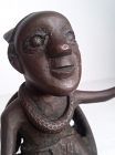 Kongo peoples, Yombe group Copper Bronze seated Oba with Rifle