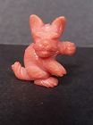 Vintage Japanese pink Momo Coral carved Scotty Dog figure