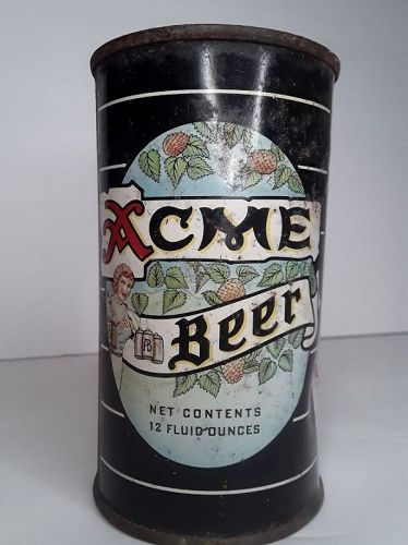 Flat Top Beer Can  ACME BREWERIES SAN FRANCISC "Stein Girl"