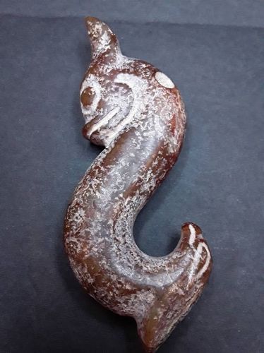 Hongshan Double headed C Dragon Pendant figure