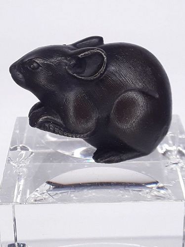 Antique Japanese tiny Rat Okimono unsigned