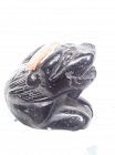Chinese Tang Style Black Jade? recumbent foo dog Lion scholar object