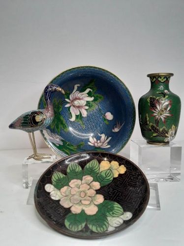 Chinese Cloisonne group lot