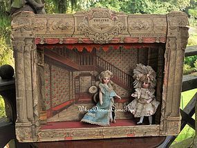 ~~ Early French Mignonette Wooden Theater / 1870~~