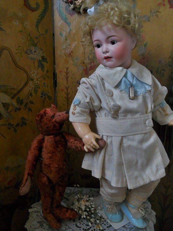 ~~Superb Large Size Germany Character Bisque Doll ~~