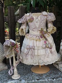 Superb Two Piece French BeBe Costume with Bonnet