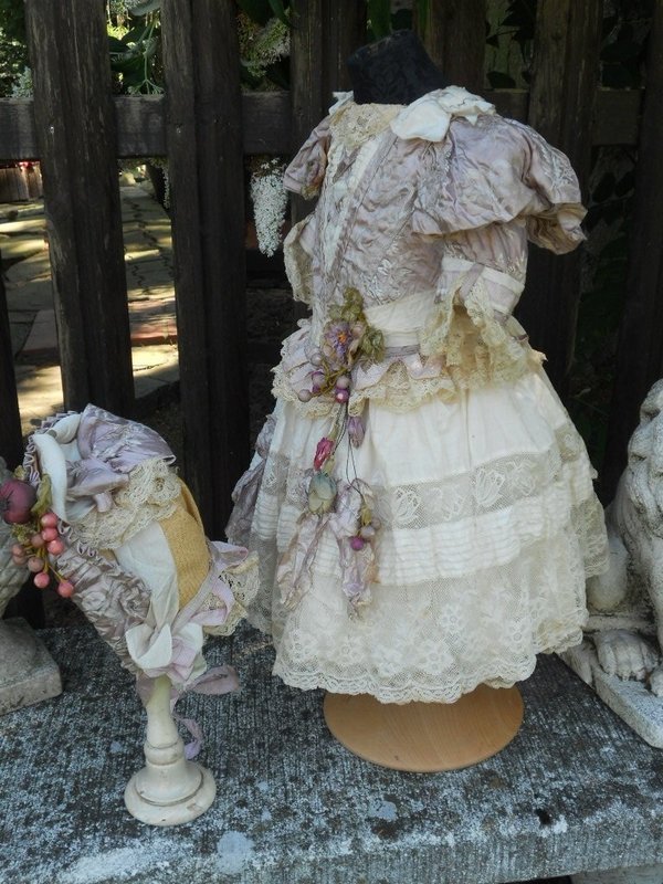Superb Two Piece French BeBe Costume with Bonnet