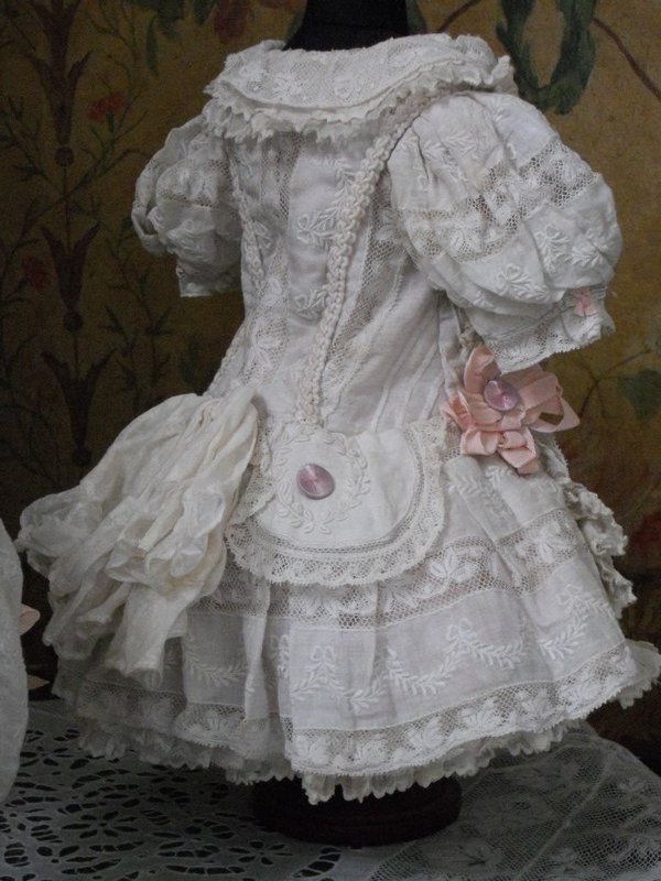 Most beautiful French Muslin Dress with Bonnet