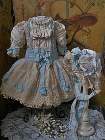 Very Pretty French BeBe Costume with Bonnet