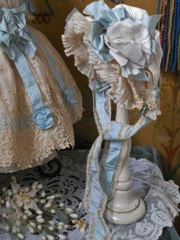 Very Pretty French BeBe Costume with Bonnet