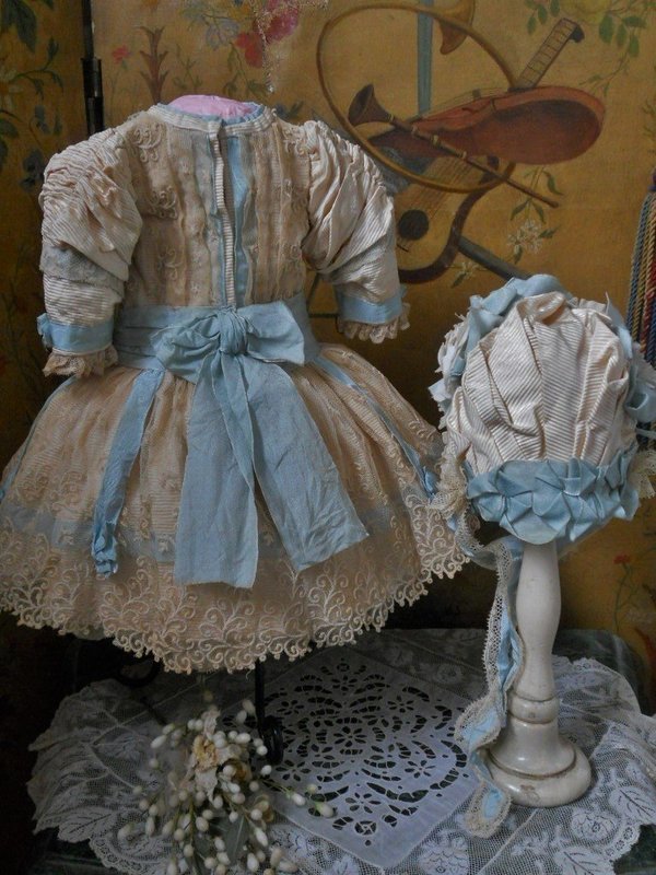Very Pretty French BeBe Costume with Bonnet