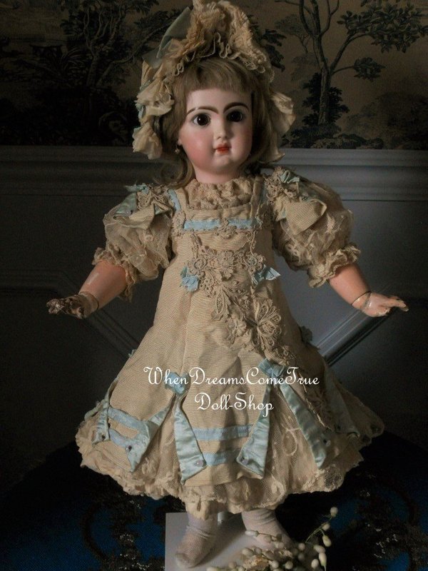 Superb French Couture Bebe Costume with Bonnet