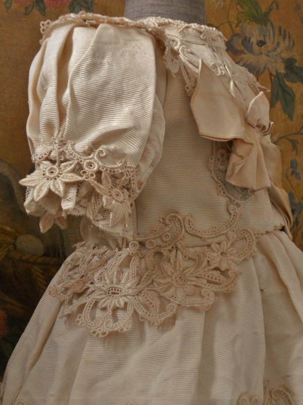Gorgeous French Silk BeBe Costume with Bonnet