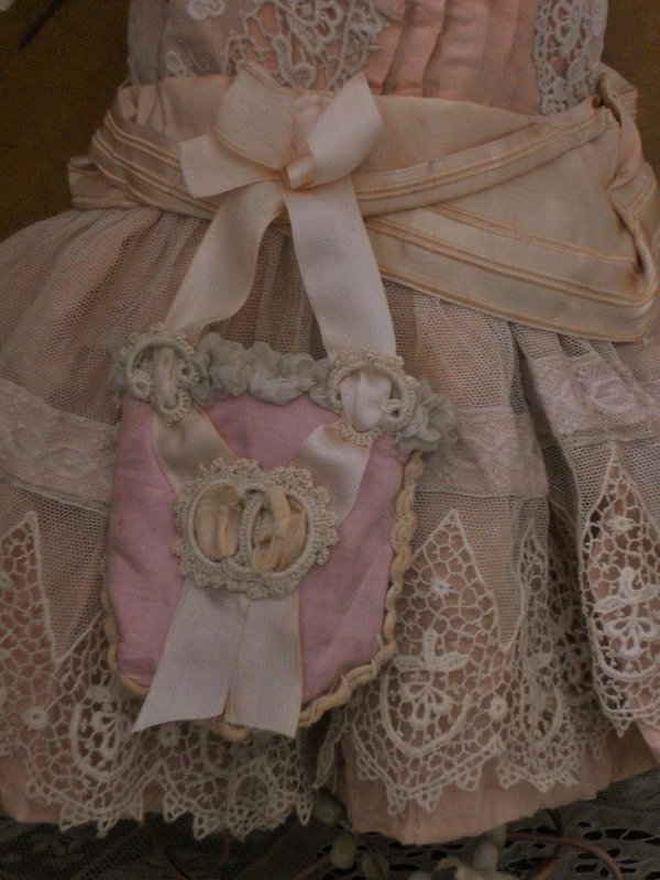 Marvelous French Bebe Silk Costume with Bonnet