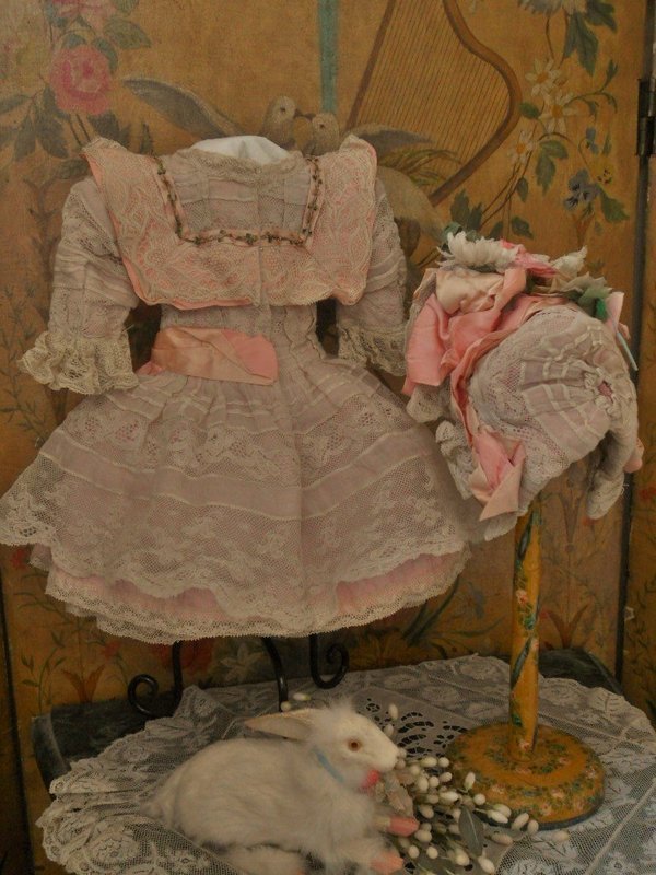 Stunning French Lace Bebe Costume with Bonnet