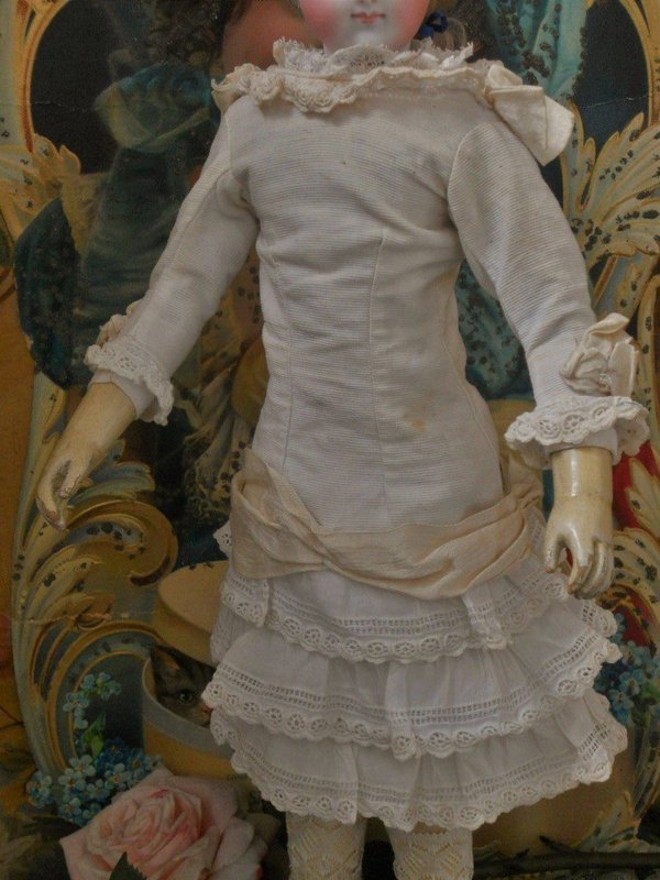 Very pretty French Poupee Pique Dress ...France middle 19th. Century