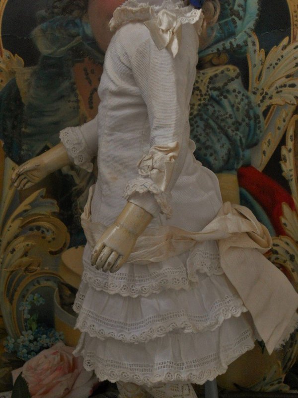 Very pretty French Poupee Pique Dress ...France middle 19th. Century