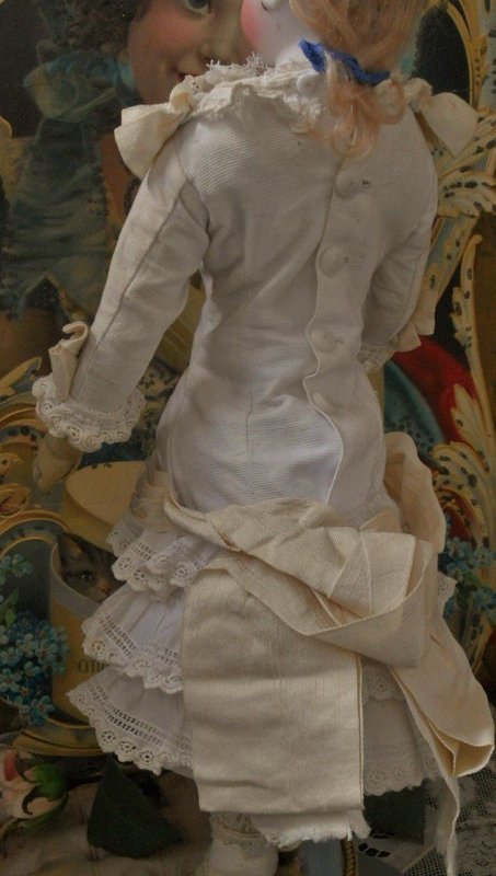 Very pretty French Poupee Pique Dress ...France middle 19th. Century