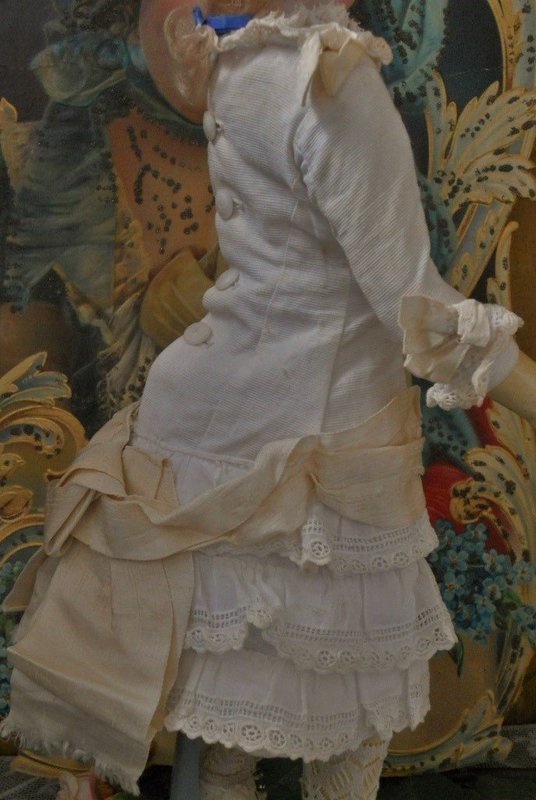 Very pretty French Poupee Pique Dress ...France middle 19th. Century