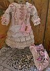 Pretty French Silk Bebe Costume with matching Couture Bonnet