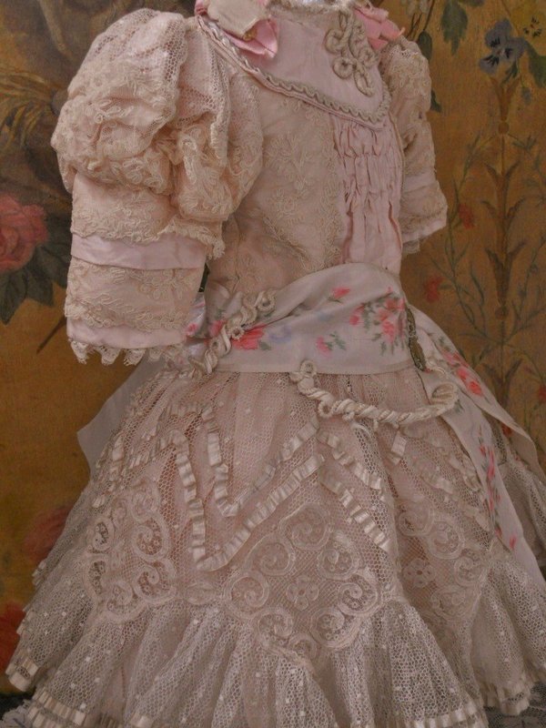 Pretty French Bebe Silk Costume with Bonnet