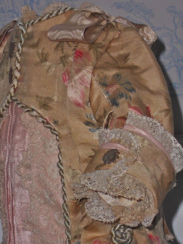 Superb French Bebe Silk Sateen Costume with Straw Hat