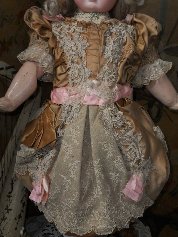 Stunning French Couture Bebe Costume with Bonnet