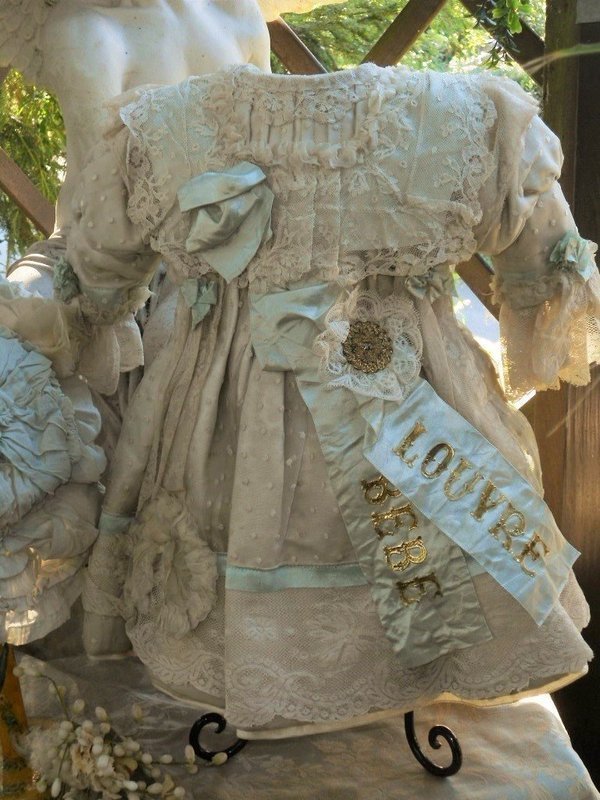 Superb French Bebe Silk Costume with Couture Bonnet