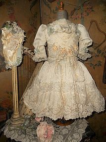 Marvelous French Silk Costume with Bonnet