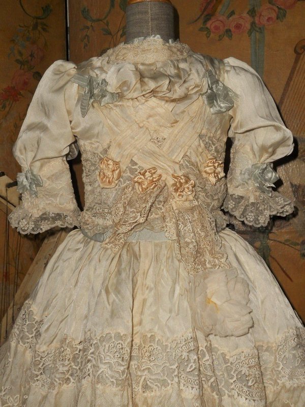 Marvelous French Silk Costume with Bonnet