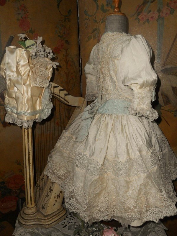 Marvelous French Silk Costume with Bonnet