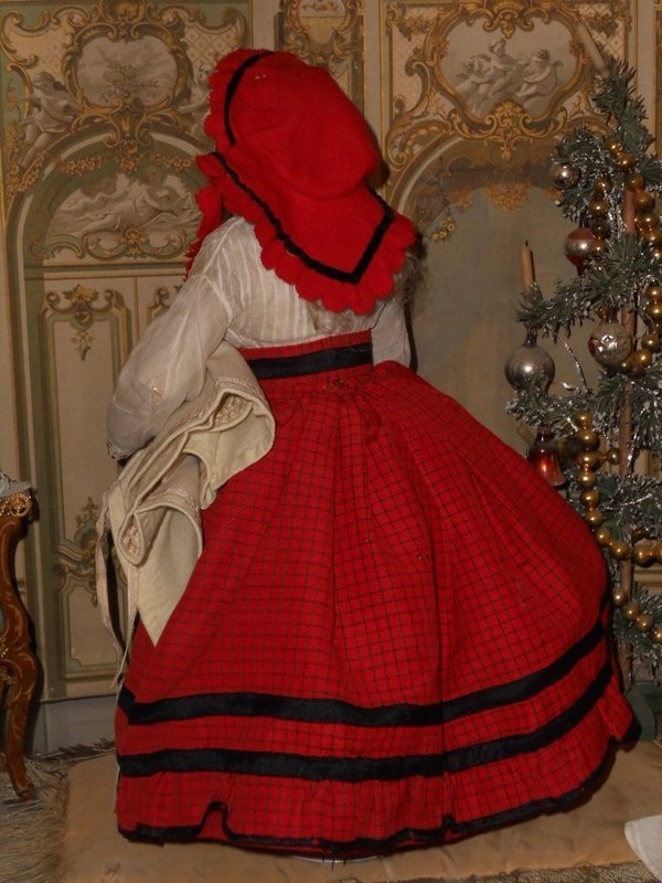 Beautiful Early French Poupee with Gorgeous Costume