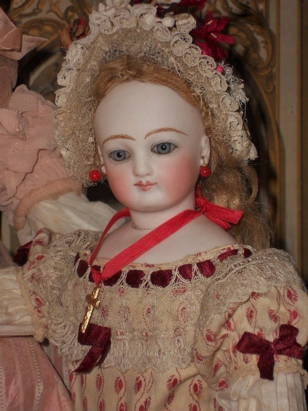 Rare early French Teenager Poupee with Wooden Body