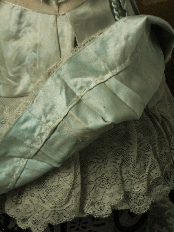 Most Beautiful Aqua Silk Costume with Bonnet
