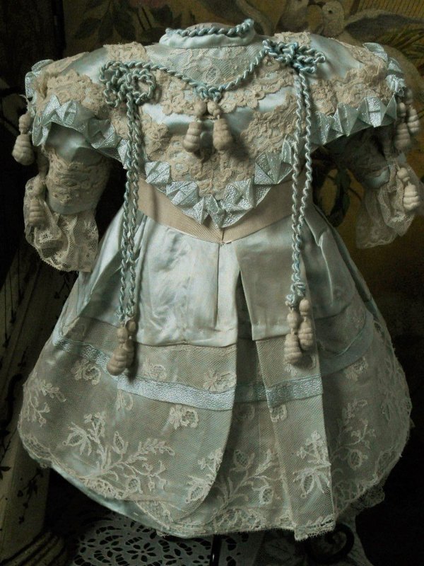 Most Beautiful Aqua Silk Costume with Bonnet