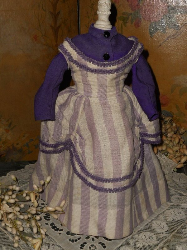 Most Beautiful early French Woolen Poupee Gown