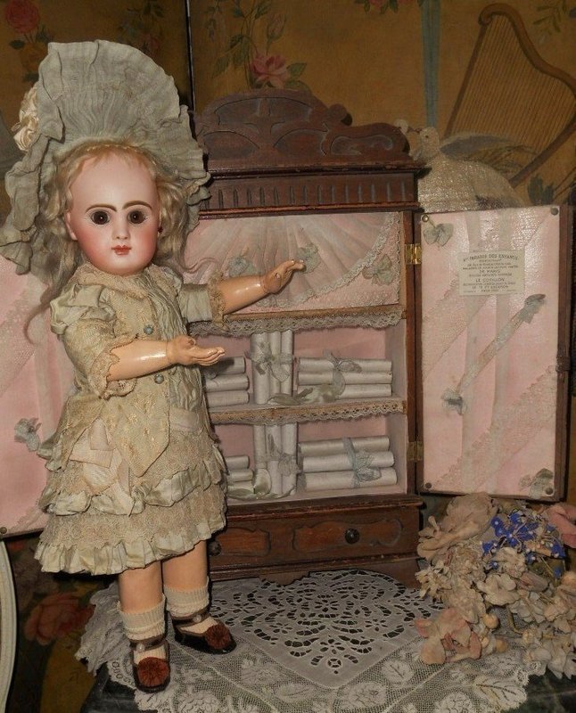 Rare Bebe´s Wooden " Petite Armoire " from Paris Doll Shop