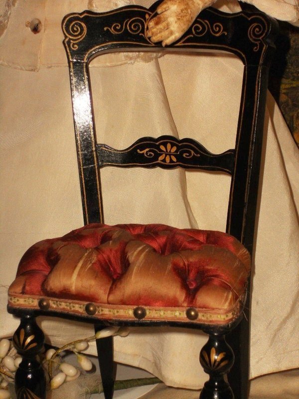 Elegant French Ebony Salon Chair