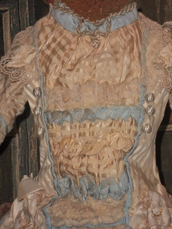 Elegant French Silk Bebe Costume with Bonnet