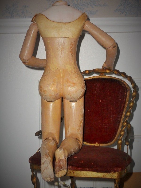 Rare French all Wooden Poupee Body with Deluxe Details