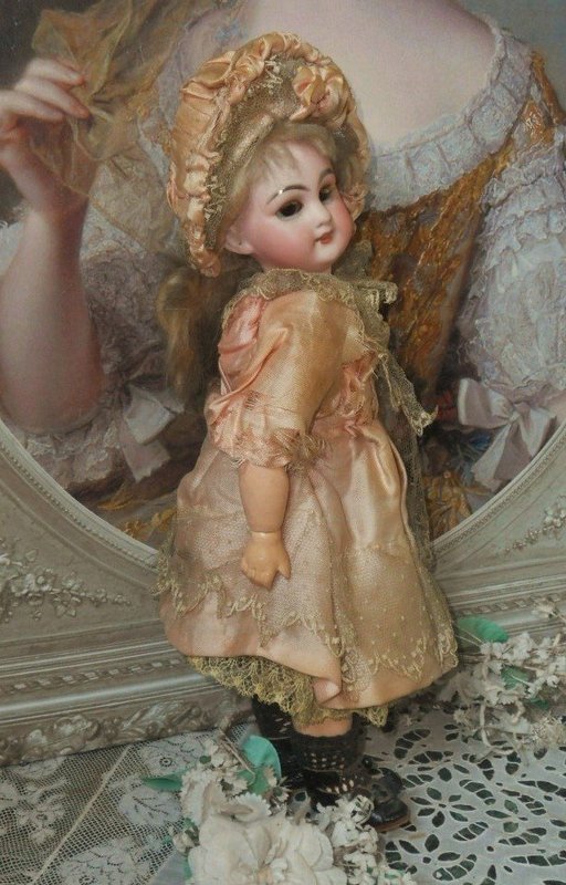 Stunning Factory Original small Bisque Bebe in Shoe Box